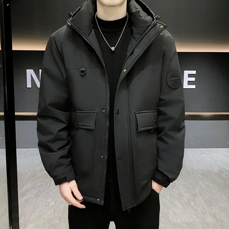 Men Hooded Long Sleeve Zipper Casual Loose and Comfortable Warm Men Thick Waterproof Jacket Parkas Coat Windproof Hat Jacket - Image 5