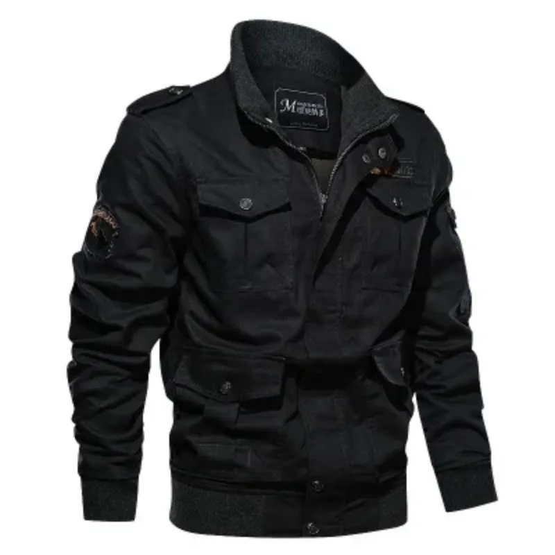 New Business Casual Jacke Man Winter Fleece Tactical Jacket Embroidery Windproof Multiple Pocket Outdoor versatile Workwear Coat - Image 5