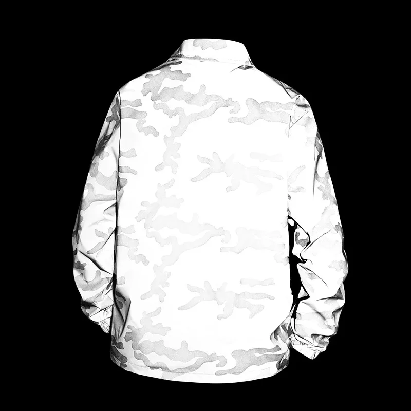 New Reflective Camouflage Jackets Men's Spring / Autumn Stand Collar Two Openings Youth Loose Fit Lightweight Summer Casual Coat - Image 2