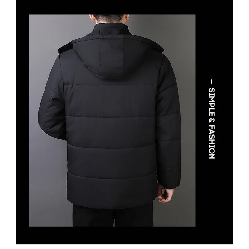 Multiple Sizes To Choose From, Winter New Jacket Men Thick Warm, Comfortable and Versatile, Waterproof Hooded Parka Windbreaker - Image 6