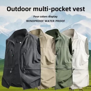 Spring and Autumn Workwear Breathable Fishing Vest Men's New Thin Style Outdoor Casual Quick Drying Workwear Vest Sports Jacket