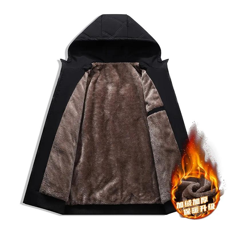 Winter New Cotton Jacket Men's Fashionable Casual Jacket Hooded and Plush Thick Warm Youth Trend Versatile Casual Cotton Jackets - Image 5