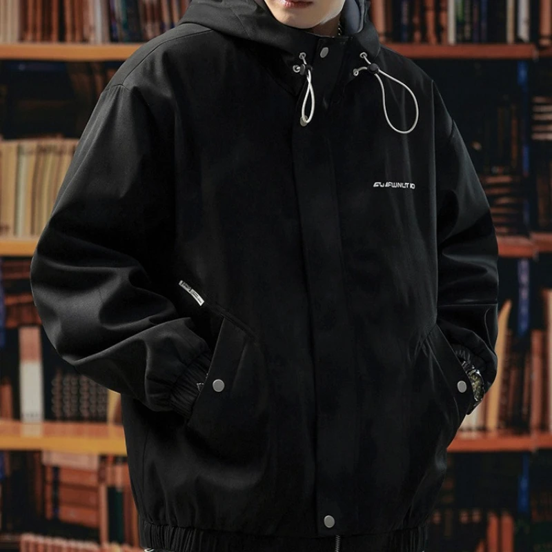 Men's Hooded Jacket Color-Blocked Loose-Fit Casual Outerwear for Spring and Autumn Fashion Soft Comfortable Versatile Men's Top - Image 5