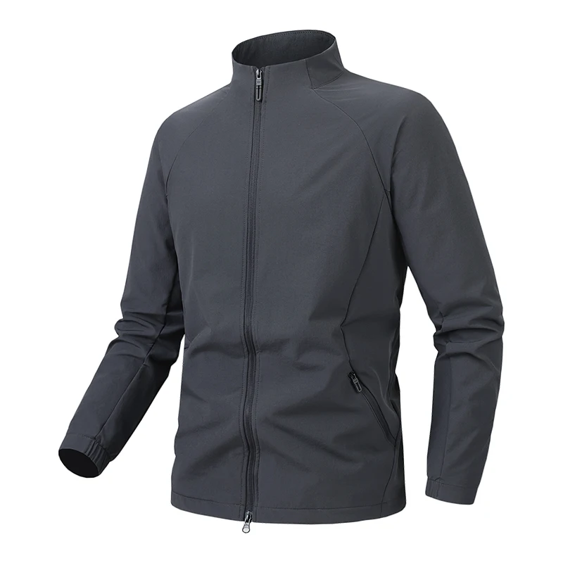 Sports Jacket Men's Spring, Autumn and Winter Casual Running Jacket Stand-up Collar Waterproof Windbreaker Outdoor Fitness Top