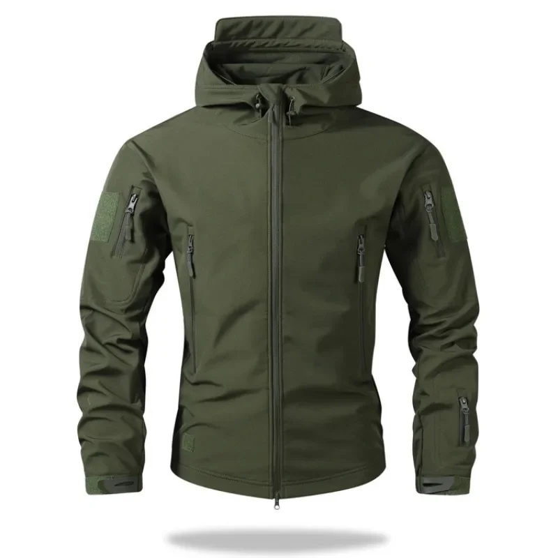 Men's Winter Softshell Waterproof Jackets Male Hoodie Coat Fishing Hiking Camping Climbing Skiing Fashionable, Versatile Outdoor - Image 5