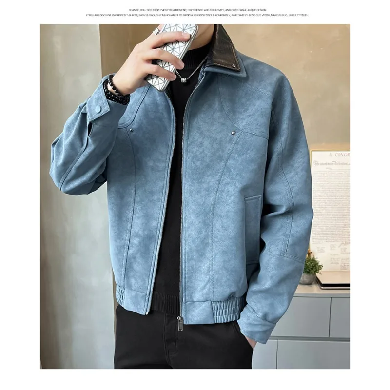 Men's Jacket Classic Turndown Collar Outdoor Hiking Windproof Coat Fashion Versatile Street Style Lightweight Spring Autumn Wear - Image 5