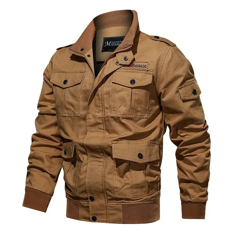 New Business Casual Jacke Man Winter Fleece Tactical Jacket Embroidery Windproof Multiple Pocket Outdoor versatile Workwear Coat