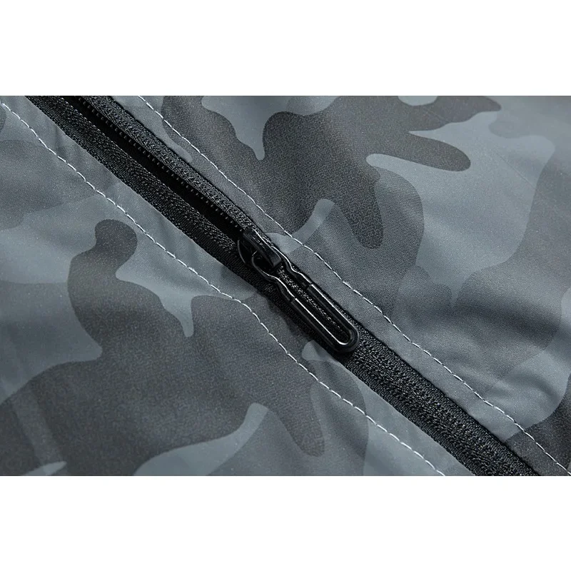 New Reflective Camouflage Jackets Men's Spring / Autumn Stand Collar Two Openings Youth Loose Fit Lightweight Summer Casual Coat - Image 6
