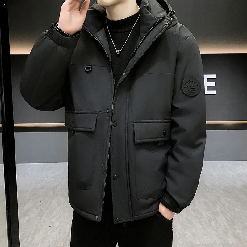 Men Hooded Long Sleeve Zipper Casual Loose and Comfortable Warm Men Thick Waterproof Jacket Parkas Coat Windproof Hat Jacket - Image 3