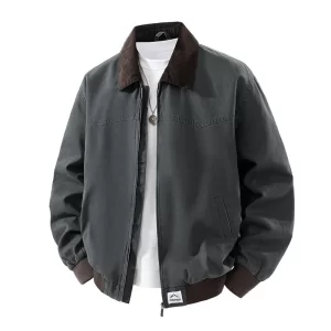 latest model American Retro Washed Cotton Jacket Men's New Spring Workwear Casual Lapel Jacket Men's Rugged and Versatile Sports