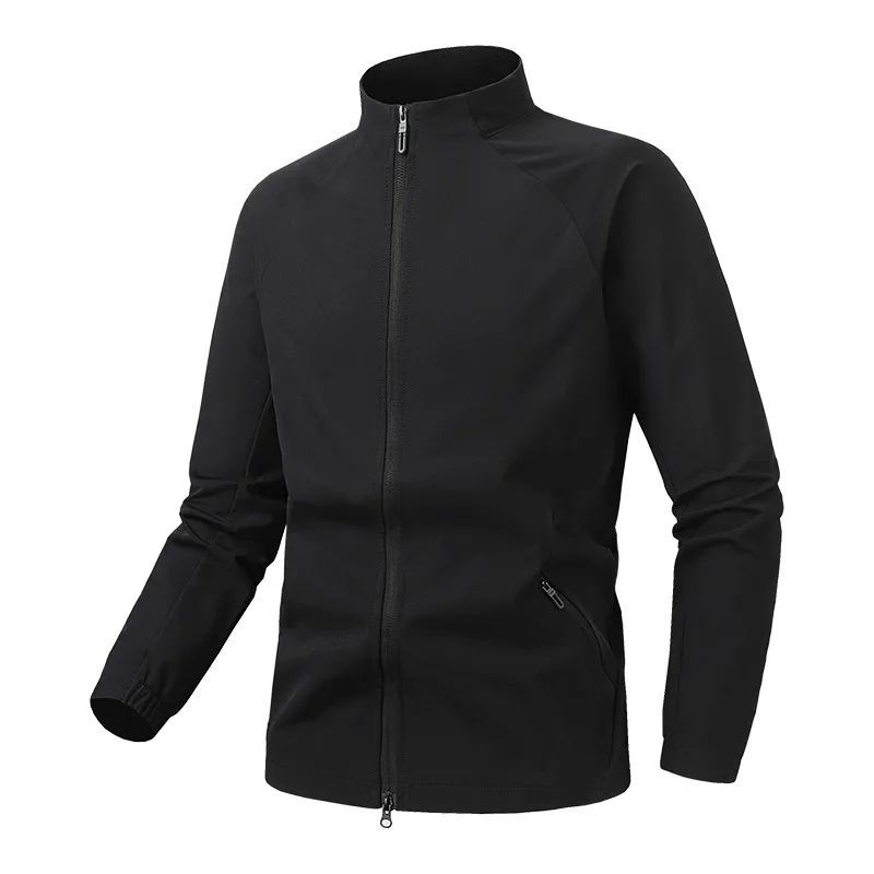 Sports Jacket Men's Spring, Autumn and Winter Casual Running Jacket Stand-up Collar Waterproof Windbreaker Outdoor Fitness Top - Image 2