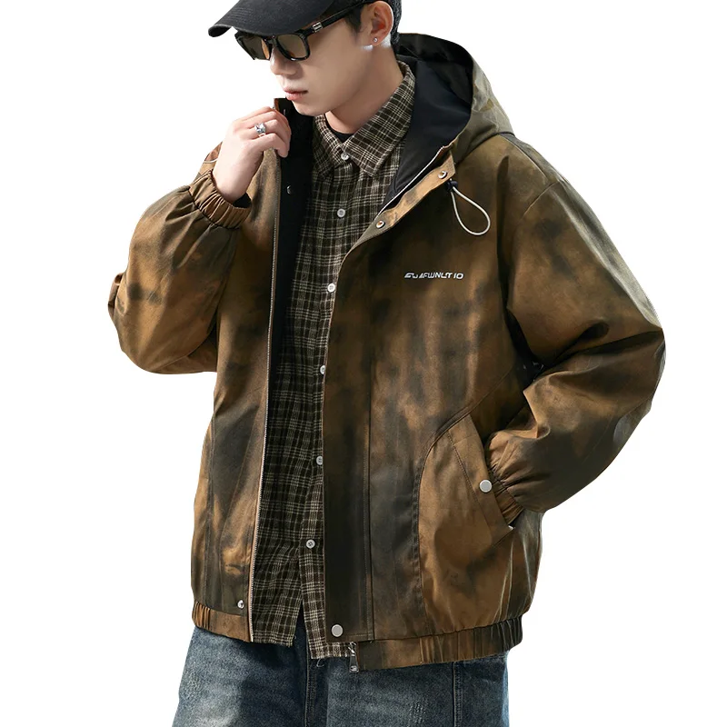 Men's Hooded Jacket Color-Blocked Loose-Fit Casual Outerwear for Spring and Autumn Fashion Soft Comfortable Versatile Men's Top - Image 6