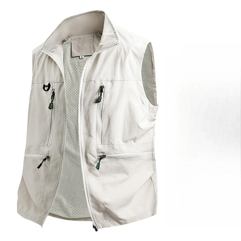 Spring and Autumn Workwear Breathable Fishing Vest Men's New Thin Style Outdoor Casual Quick Drying Workwear Vest Sports Jacket - Image 4