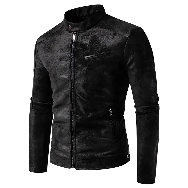 New American Retro Leather Jacket with A High-end Feel, Retro Tie Dye Washed Matte Craftsmanship, Cool Motorcycle Leather Jacket - Image 6