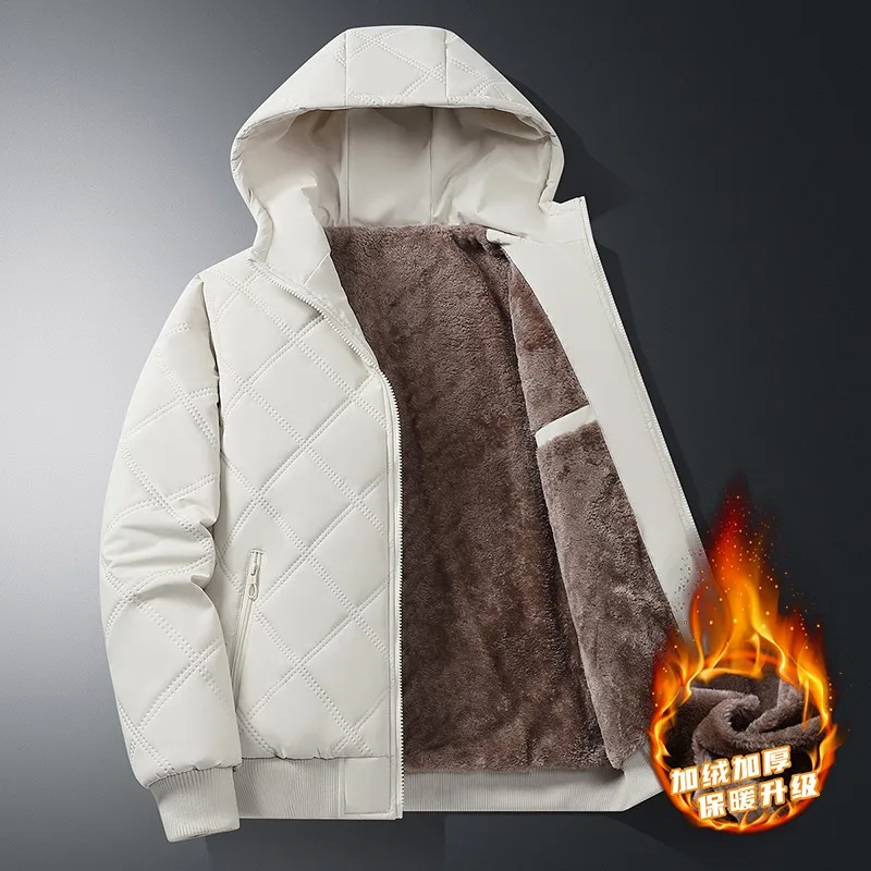 Winter New Cotton Jacket Men's Fashionable Casual Jacket Hooded and Plush Thick Warm Youth Trend Versatile Casual Cotton Jackets