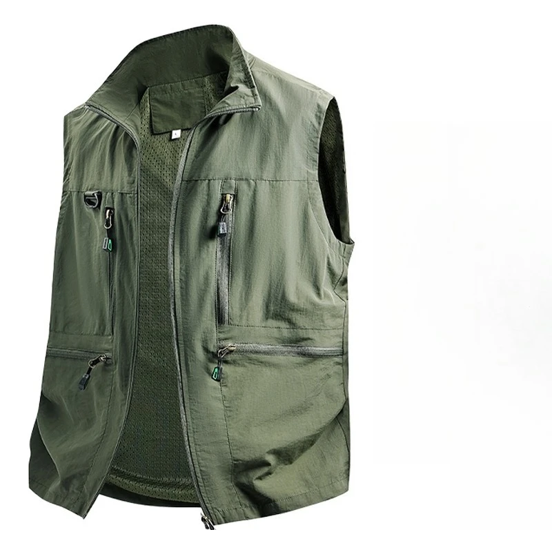 Spring and Autumn Workwear Breathable Fishing Vest Men's New Thin Style Outdoor Casual Quick Drying Workwear Vest Sports Jacket - Image 3
