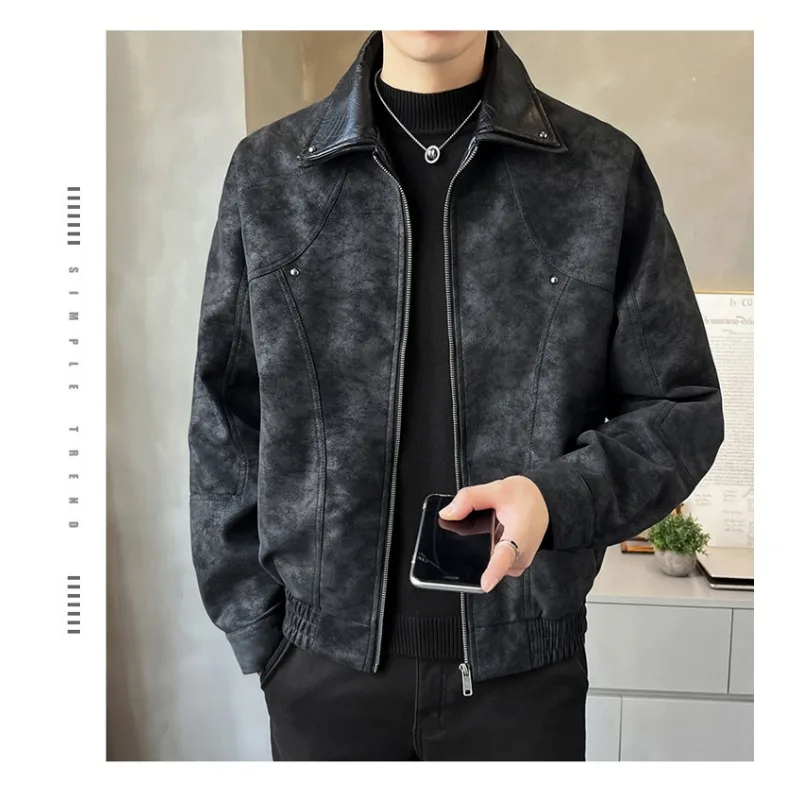 Men's Jacket Classic Turndown Collar Outdoor Hiking Windproof Coat Fashion Versatile Street Style Lightweight Spring Autumn Wear - Image 6