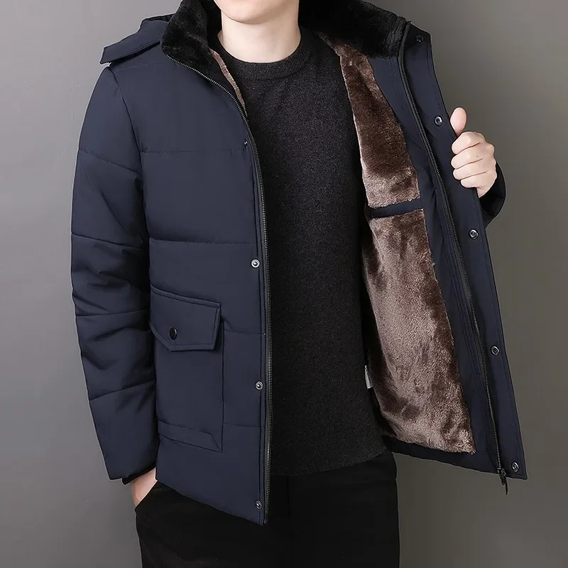 Multiple Sizes To Choose From, Winter New Jacket Men Thick Warm, Comfortable and Versatile, Waterproof Hooded Parka Windbreaker - Image 3