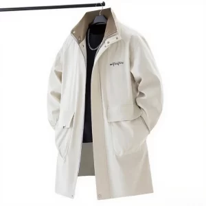 Large Size Men Casual Loose Windproof Classic Fashionable High-quality Large Capacity Pocket Classic Stand Up Collar Windbreaker