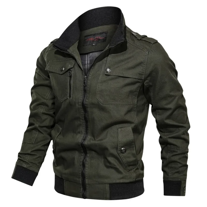 Men Jackets Coat Jackets Casual Windproof Jacket Male Casual Solid Color Jacket Zipper Pocket Stand Up Collar Jacket Men's Top