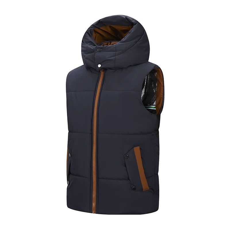 Autumn and Winter Casual Sports Vest Men's Outdoor Comfortable Versatile Hooded High-quality Vest Thickened Warm Vest Men's Vest - Image 2