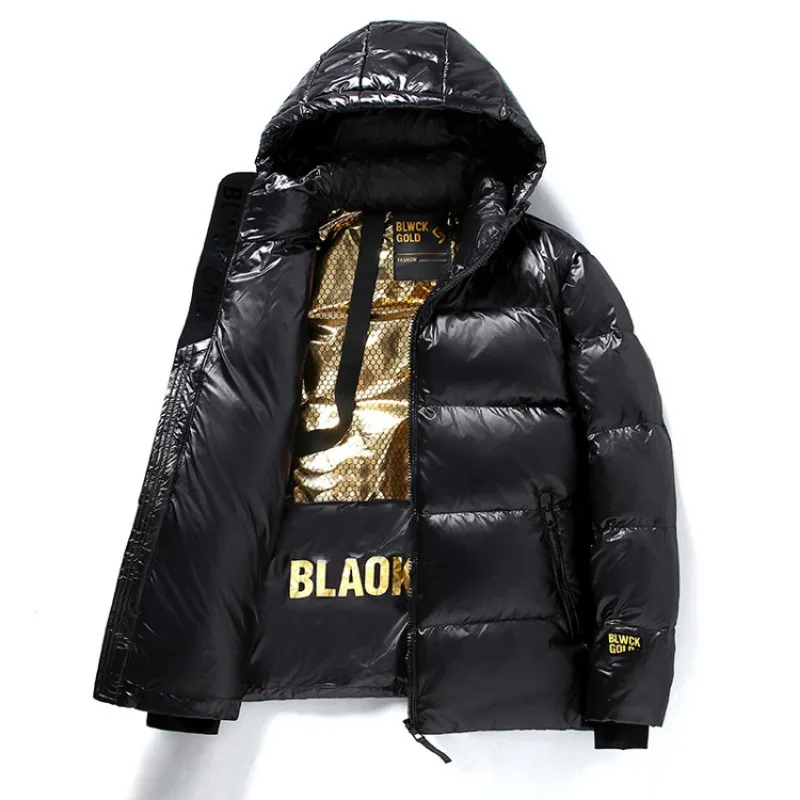 Men Winter Down Jacket Graphene Black Gold Jacket Casual Fashion Trend Versatile Brand New Classic Outdoor Couple Hooded Outwear - Image 3