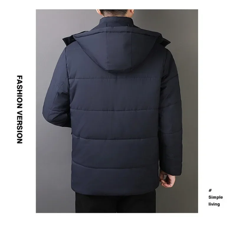 Multiple Sizes To Choose From, Winter New Jacket Men Thick Warm, Comfortable and Versatile, Waterproof Hooded Parka Windbreaker - Image 5