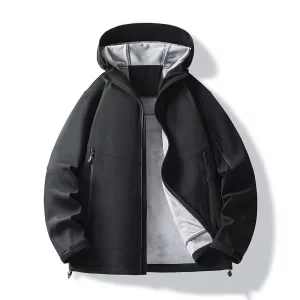 New Soft Shell Fleece Jacket for Men's Outdoor Waterproof Windproof Hooded Jacket Men's Hiking Casual Camping Climbing Jackets