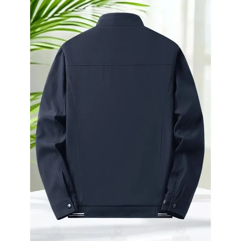 Latest Model Jacket Men Casual Jacket Spring Autumn Workwear Stand Collar Zip Up Coats Men Lightweight Business Style Outerwear - Image 4