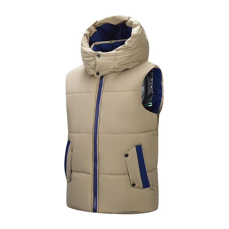 Autumn and Winter Casual Sports Vest Men's Outdoor Comfortable Versatile Hooded High-quality Vest Thickened Warm Vest Men's Vest - Image 4