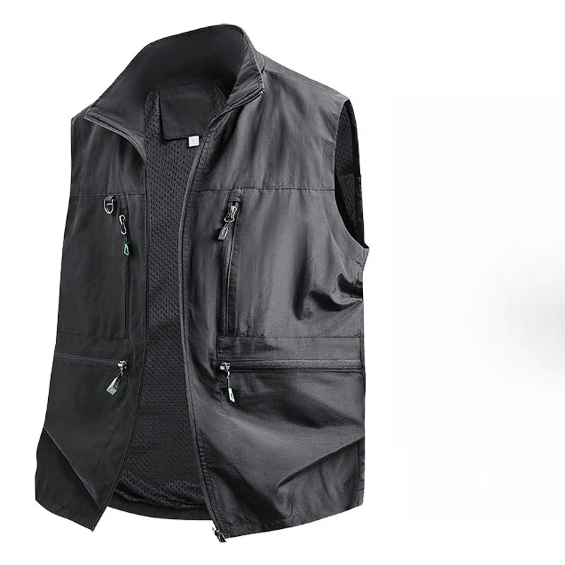 Spring and Autumn Workwear Breathable Fishing Vest Men's New Thin Style Outdoor Casual Quick Drying Workwear Vest Sports Jacket - Image 5