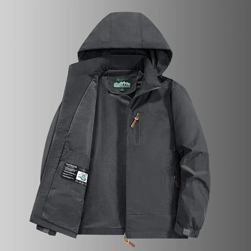 Men's Outdoor Thickened Mountaineering Suit Overcoat Large Size Winter Windproof Wool Detachable Hat Jackets Warm Male Jacket