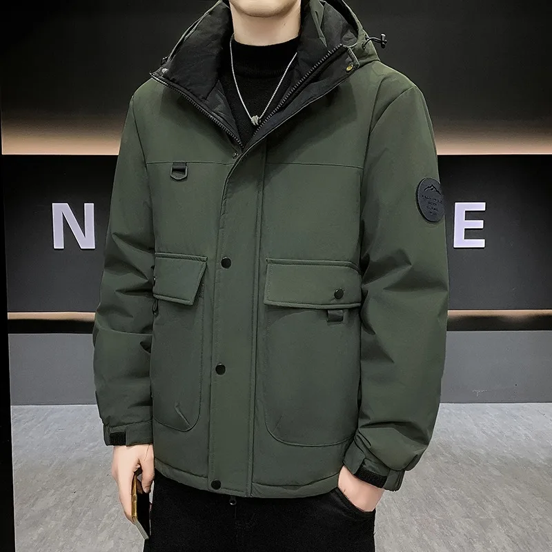 Men Hooded Long Sleeve Zipper Casual Loose and Comfortable Warm Men Thick Waterproof Jacket Parkas Coat Windproof Hat Jacket - Image 4