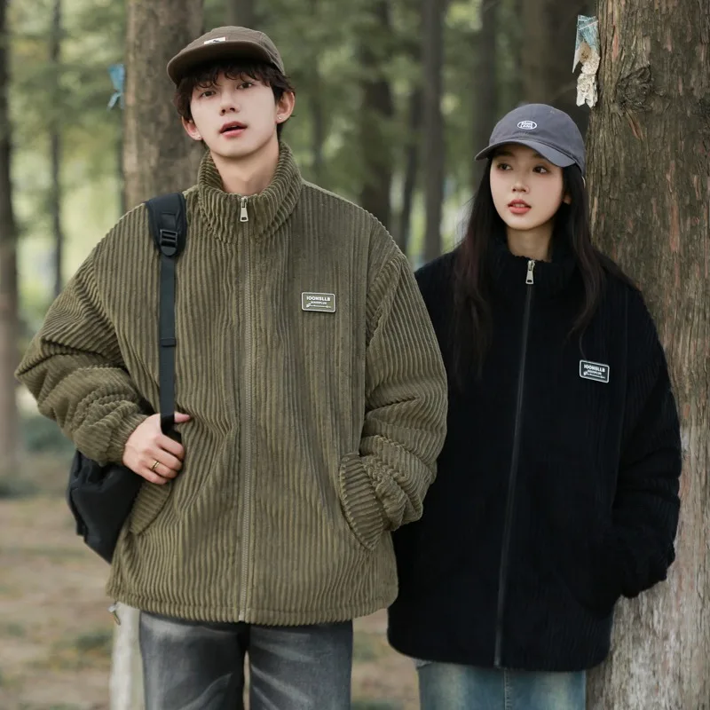 Hot Selling Men's Cotton Thick and Warm Parka Coat, Winter Corduroy Cotton Jacket, Winter Men's Solid Color Casual Winter Clothi - Image 5