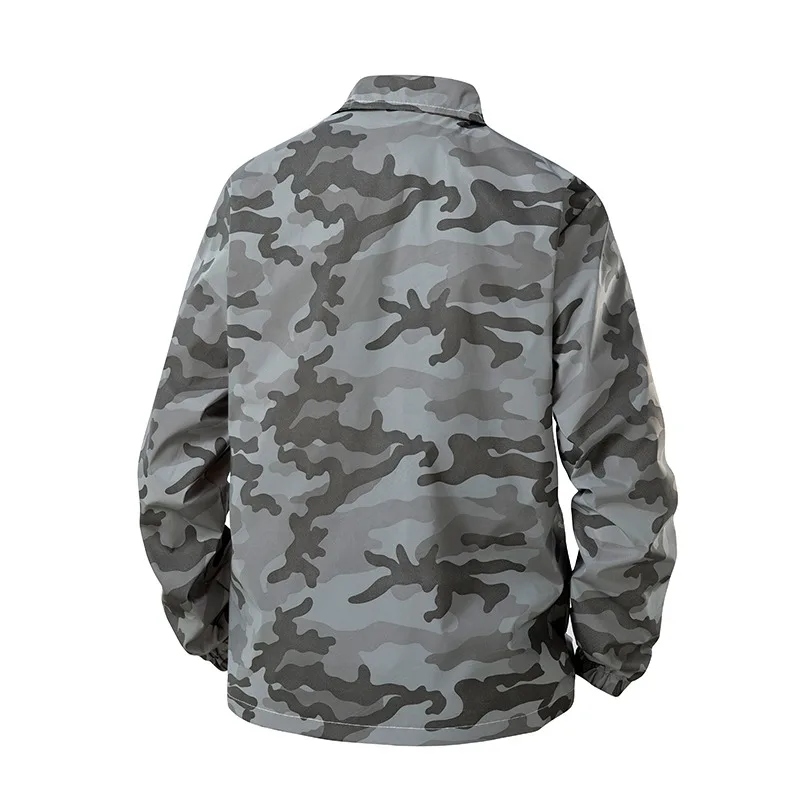 New Reflective Camouflage Jackets Men's Spring / Autumn Stand Collar Two Openings Youth Loose Fit Lightweight Summer Casual Coat - Image 4