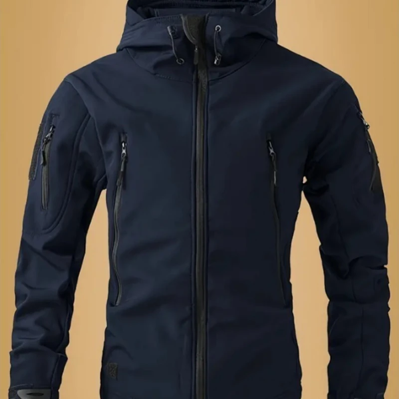 Men's Winter Softshell Waterproof Jackets Male Hoodie Coat Fishing Hiking Camping Climbing Skiing Fashionable, Versatile Outdoor - Image 3