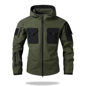 Men Lurker Shark Skin Soft Shell Tactical Jacket Waterproof Fleece Hooded Coat Hunt Clothes Outdoor New Solid Pocket Jacket Men